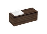 hansgrohe Xelu Q Waschtischunterschrank 54069670 1360x485x550mm, 2 Schubkästen, Nussbaum dunkel, mattschwarz