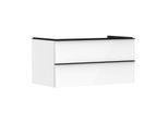 hansgrohe Xelu Q Waschtischunterschrank 54078670 980x485x550mm, 2 Schubkästen, weiß hochglanz, mattschwarz