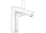hansgrohe Talis E Waschtisch-Einhebelmischer 71754700 mit Ablaufgarnitur, Ausladung 141 mm, mattweiß