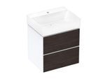 hansgrohe Xevolos E Waschtischunterschrank 54175730 580x555x475mm, 2 Schubladen, mattweiß, Eiche dunkel