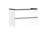 hansgrohe Xelu Q Waschtischunterschrank 54031670 980x605x475mm, 2 Schubladen, weiß hochglanz, mattschwarz