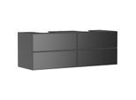 hansgrohe Xevolos E Waschtischunterschrank 54201770 1570x555x550mm, 4 Schubladen, schiefergrau matt, schiefergrau metallic