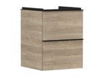 hansgrohe Xelu Q Waschtischunterschrank 54021670 480x605x475mm, für Handwaschbecken, 2 Schubladen, Eiche Natur, mattschwarz