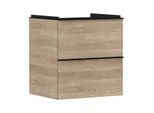 hansgrohe Xelu Q Waschtischunterschrank 54025670 580x605x475mm, 2 Schubladen, Eiche Natur, mattschwarz