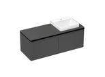 hansgrohe Xelu Q Waschtischunterschrank 54067670 1360x485x550mm, 2 Schubkästen, diamantgrau matt, mattschwarz