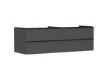hansgrohe Xelu Q Waschtischunterschrank 54091670 1560x485x550mm, 4 Schubkästen, diamantgrau matt, mattschwarz