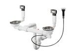 hansgrohe Ab-/Überlaufgarnitur 43932800 Edelstahl, automatisch, für 2 Becken