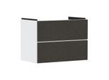hansgrohe Xevolos E Waschtischunterschrank 54178660 780x555x475mm, 2 Schubladen, mattweiß, Textil dunkelgrau