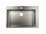 Hansgrohe S711-F660 Einbauspüle 43302800 edelstahl, 1 Hauptbecken, Hahnloch vorgebohrt