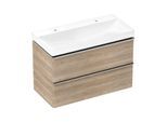 hansgrohe Xelu Q Waschtischunterschrank 54033000 980x605x475mm, 2 Schubladen, Eiche Natur, chrom