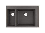 hansgrohe Einbauspüle 43315290 770 x 510 mm, 1 Haupt- und Zusatzbecken, steingrau