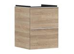 hansgrohe Xelu Q Waschtischunterschrank 54021700 480x605x475mm, für Handwaschbecken, 2 Schubladen, Eiche Natur, mattweiß