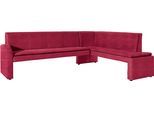 Eckbank EXXPO - SOFA FASHION "Cortado, elegant und modern mit hohem Sitzkomfort", rot, B:265cm H:88cm T:196cm, Strukturstoff (88%Polyester, 12% Nylon) mit Absatz Luxuskunstleder;Luxus-Microfaser (Zusammensetzung: 10% Baumwolle, 90% Polyester), Sitzbänke, Eckbank, hohe Bodenfreiheit, schöne Detailverarbeitung