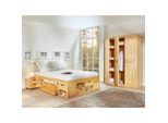 Mid.you Stauraumbett Interlink Claas 30400640, Natur, Holz, Kiefer, massiv, 140x200 cm, Bettkasten, Lattenrost, Schlafzimmer, Betten, Stauraumbetten