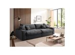 P & B 3-Sitzer-Sofa Kamil, Anthrazit, Textil, Füllung: Schaumstoffflocken,Polyester, Schaumstoffflocken, 298x95x122 cm, Rücken echt, Wohnzimmer, Sofas & Couches, Sofas, 3-Sitzer Sofas