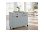Mid.you Servierwagen, Blau, Holzwerkstoff, 2 Schublade(n) Schubladen, rechteckig, Rollen, 100x85x50 cm, einfacher Aufbau, Esszimmer, Barmöbel, Barwagen