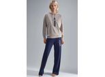Modal Touch Kapuzen-Sweatshirt & gestreifte Detail-Hosen Set