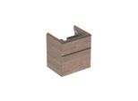 Geberit Smyle Square Waschtisch-Unterschrank 500352JR1 58,4x61,7x47cm, Holzstruktur Nussbaum hickory, 2 Schubladen