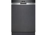 SIEMENS teilintegrierbarer Geschirrspüler "SN55YS07CE", Energieeffizienz: A, silber (gebürsteter stahl), B:59,8cm H:81,5cm T:57,3cm, Geschirrspüler, Energiesparlösungen mit smartStart und hohe Flexibilität beim Beladen, teilintegrierbarer Geschirrspüler