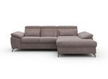 Ecksofa SIT & MORE "Cabrio L-Form, B: 295 cm, mit Sitztiefen-, Arm- & Kopfteilverstellung", braun (savannah), B:295cm H:87cm T:180cm, 100% Polyester, Sofas, Ecksofa, 2 Nierenkissen, Federkern, optional Schlaffunktion und Stauraum