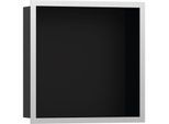 hansgrohe XtraStoris Wandnische 56098800 30x30x10cm, mit Designrahmen, mattschwarz, Edelstahl optic