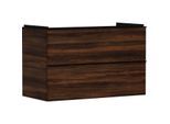 hansgrohe Xelu Q Waschtischunterschrank 54034670 980x605x475mm, 2 Schubladen, Nussbaum dunkel, mattschwarz