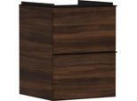 hansgrohe Xelu Q Waschtischunterschrank 54022670 480x605x475mm, für Handwaschbecken, 2 Schubladen, Nussbaum dunkel, mattschwarz