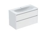 Geberit Renova Plan Möbel-Waschtisch-Set 504041001 Breite 100cm, Korpus/Front weiß / lackiert seidenmatt, Waschtisch weiß