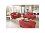Sit & More , Rot , Textil , Buche , 194x84x91 cm , Goldenes M, Oeko-Tex® Standard 100, Made in Europe, DGM-Klimapakt , Rücken echt, Armteil links ,