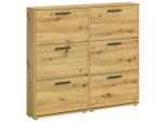 Carryhome Schuhkipper, Eiche Artisan, Kunststoff, 116x103x17 cm, Typenauswahl, stehend, Garderobe, Schuhaufbewahrung, Schuhkipper