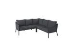Ambia Garden Loungegarnitur, Dunkelgrau, Metall, Textil, 3-teilig, Füllung: Polyester,Schaumstoff, L-Form, 203x71x203 cm, Loungemöbel, Gartenlounge-Sets