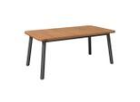 Ambia Garden Gartentisch, Akazie, Holz, Metall, Akazie, massiv, Schichtholz, rechteckig, Rundrohr, 100x75x180 cm, FSC 100%, ausziehbar, Gartenmöbel, Gartentische, Gartentische ausziehbar