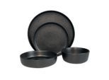 Novel Kombiservice Mika black, Schwarz, Keramik, 16-teilig, Uni, 550 ml, Lfgb, lebensmittelecht, Essen & Trinken, Geschirr, Geschirr-Sets, Kombiservice