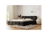 Boxxx Polsterbett, Anthrazit, Textil, Birke, Schichtholz, 160x200 cm, Bettkasten, gepolstertes Kopfteil, in verschiedenen Größen erhältlich, Schlafzimmer, Betten, Polsterbetten