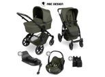 ABC Design Kinderwagenset Salsa Core All in One, Dunkelgrün, Textil, 6-teilig, 63x123x97 cm, EN 1888, UV 50+, ECE R 129 i-Size, Feststellbremse, Federung, 5-Punkte-Gurt, für Babyschale geeignet, Griff in Lederoptik, Transportsicherung, Sitz umsetzbar,ergonomischer Tragebügel, Sonnendach, integriertes Gurtsystem, optimaler Aufprallschutz, schadstoffgeprüft, Seitenaufprallschutz, Isofix-Befestigung,