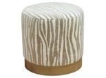 Xora Hocker, Beige, Hellbraun, Holz, Textil, Esche, furniert, Streifen, rund, 40x40x40 cm, erweiterbar (Typenauswahl), Wohnzimmer, Hocker, Sitzhocker