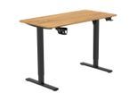 Livetastic Schreibtisch, Schwarz, Plankeneiche, Metall, Kunststoff, Holzwerkstoff, rechteckig, eckig, 60x70-115x120 cm, höhenverstellbar, Memoryschalter, Getränkehalter, Headsethalter, Arbeitszimmer, Schreibtische, Bürotische