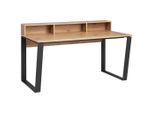 Livetastic Schreibtisch, Schwarz, Eiche, Metall, Holzwerkstoff, rechteckig, U-Form, 80x80x150 cm, Bsci, Arbeitszimmer, Schreibtische, Bürotische