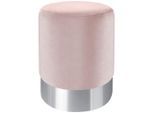 Xora Hocker, Rosa, Chrom, Metall, Textil, rund, 35x42x35 cm, Stoffauswahl, Wohnzimmer, Hocker, Sitzhocker