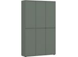 Livetastic Garderobenschrank, Salbeigrün, Holzwerkstoff, teilmassiv, 12 Fächer, 111.5x185.9x35.3 cm, griffloses Öffnen, Garderobe, Garderobenschränke, Garderobenschränke