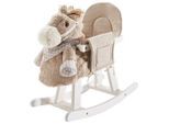 My Baby Lou Schaukelpferd Baby First, Grau, Natur, Holz, Textil, Pappel, vollmassiv, 28x57x61 cm, ISO 9001, AZO-frei, EN 71, Fußstützen, Haltegriffe, Sicherheitsring, gepolsterte Sitzfläche, Spielzeug, Babyspielzeug, Schaukeltiere & Hüpftiere