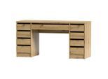 Livetastic Schreibtisch, Eiche Artisan, Holzwerkstoff, 9 Schublade(n) Schubladen, rechteckig, 55x77.6x152.6 cm, Arbeitszimmer, Schreibtische, Bürotische