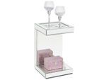 Xora Beistelltisch, Silber, Glas, Holzwerkstoff, rechteckig, Bodenplatte, 30.5x50.5x30.5 cm, Wohnzimmer, Wohnzimmertische, Beistelltische, Beistelltisch Glas