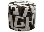 Xora Hocker, Weiß, Dunkelgrau, Textil, geometrisch, rund, 45x40x45 cm, erweiterbar (Typenauswahl), Wohnzimmer, Hocker, Sitzhocker