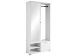 P & B Garderobe Dino, Weiß, Holzwerkstoff, 90x190x33 cm, Fsc, Garderobe, Garderoben-Set & Garderoben-Serien, Garderoben-Sets