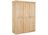 Mid.you Drehtürenschrank, Natur, Holz, Kiefer, massiv, 4 Fächer, 140x190x55 cm, Schlafzimmer, Kleiderschränke, Drehtürenschränke