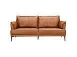 Mid.you 2-Sitzer-Sofa Mavis, Cognac, Metall, Echtleder, Rindleder, 195x87x90 cm, Wohnzimmer, Sofas & Couches, Sofas, Ledersofas