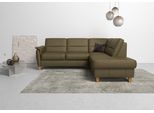 Ecksofa HOME AFFAIRE "Palmera, L-Form, B: 236 cm, Bettfunktion & Bettkasten wählbar", grün (olive), B:236cm H:89cm T:212cm, Luxus-Microfaser (100% Polyester);Struktur (100% Polyester);Luxus-Microfaser in Lederoptik (100% Polyester), Sofas, Ecksofa, Federkern-Polsterung, Sitzhöhe 48 cm, handgefertigt, stilvolles Design