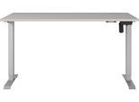 Schreibtisch GERMANIA "Boras", silber (kaschmir, silber, silber, kaschmir), B:140cm H:120cm T:80cm, Tische, Schreibtisch, Breite 120/140/160/180 cm, Metallgestell, elektrisch höhenverstellbar