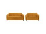 Livetastic , Gelb , Textil , 180x76x90 cm , Made in EU , Rücken echt, Armteil links, Armteil rechts ,